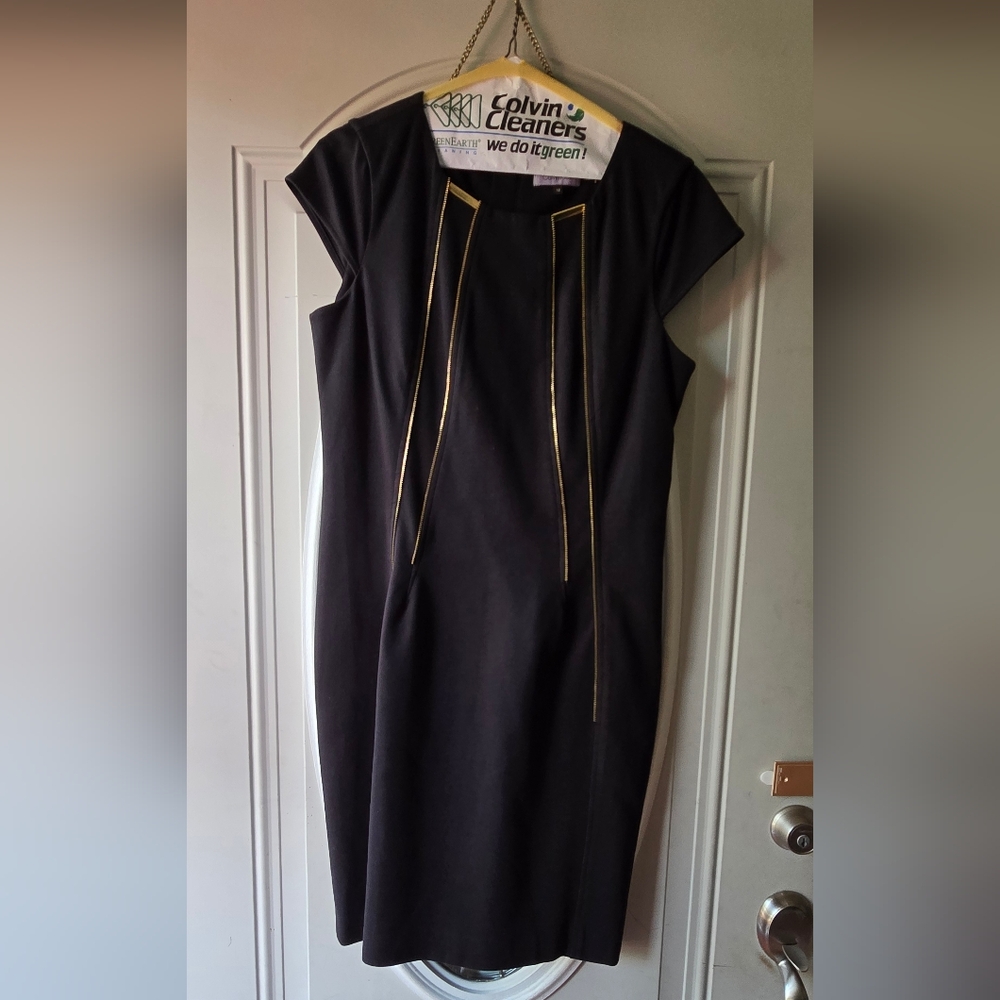 Calvin Klein Black Dress with Gold Details